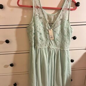 Francesca's Collections Mint Lace Mini Dress